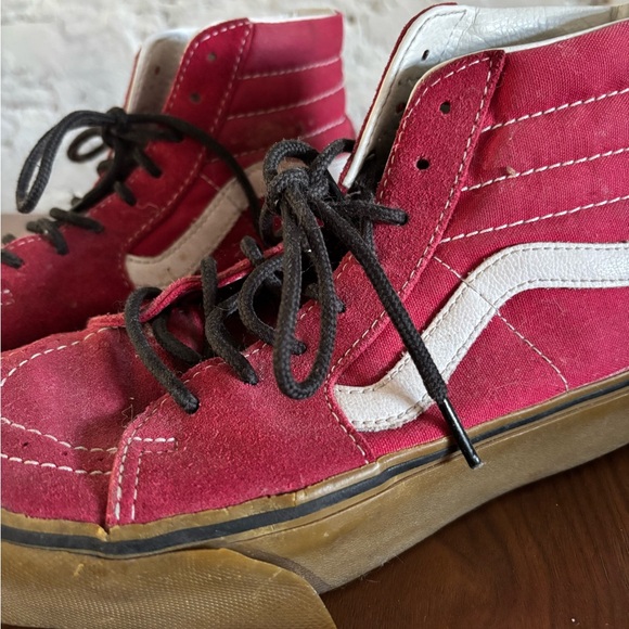Vans SK-8 hi-Top Sneakers - Red and White, women’s Size 7 - Picture 2 of 5